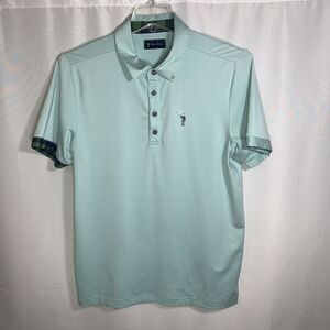 William Murray Golf Polo Shirt Aqua Green Size Medium Stretch